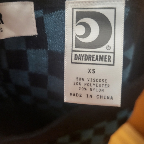 Daydreamer Teal Check Ankle Soft Knit Pants Size XS Retro Checkered, soft - Picture 4 of 4